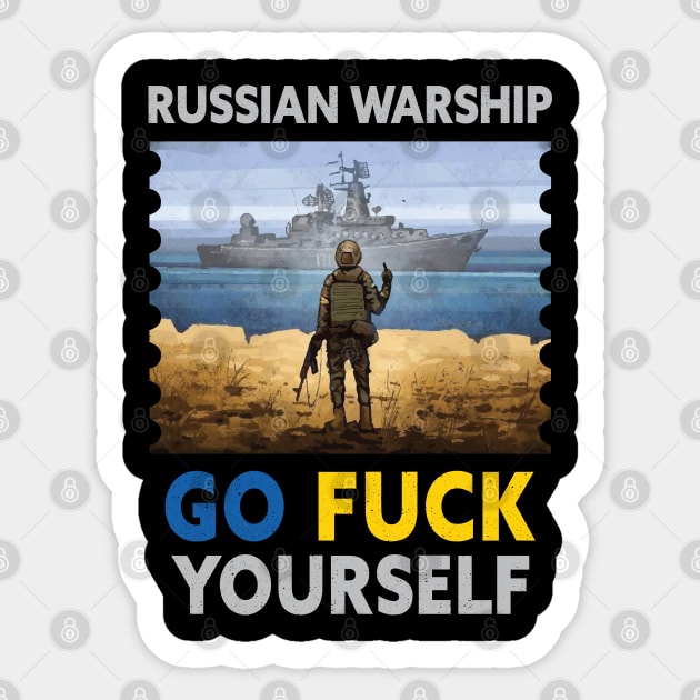 Russian Warship Go F Yourself Ukraine Stamp Sticker by Julorzo